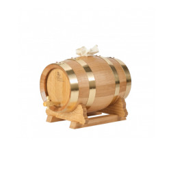 FUT 5L EN CHENE VERNI 29x18x22 CERCLAGE LAITON ROB.INOX