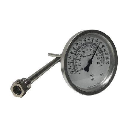 THERMOMETRE MECANIQUE INOX EMBASE LISSE