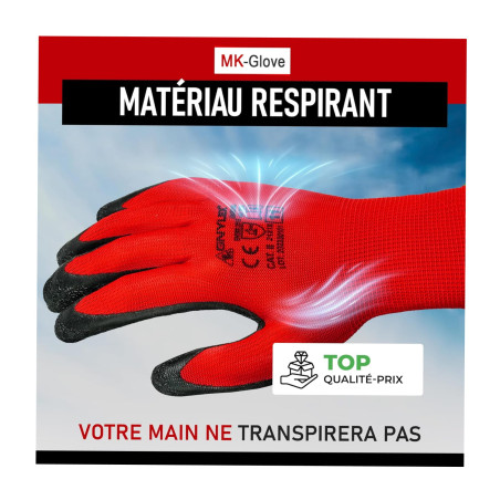 GANTS DE TRAVAIL LOT DE 12 PAIRES