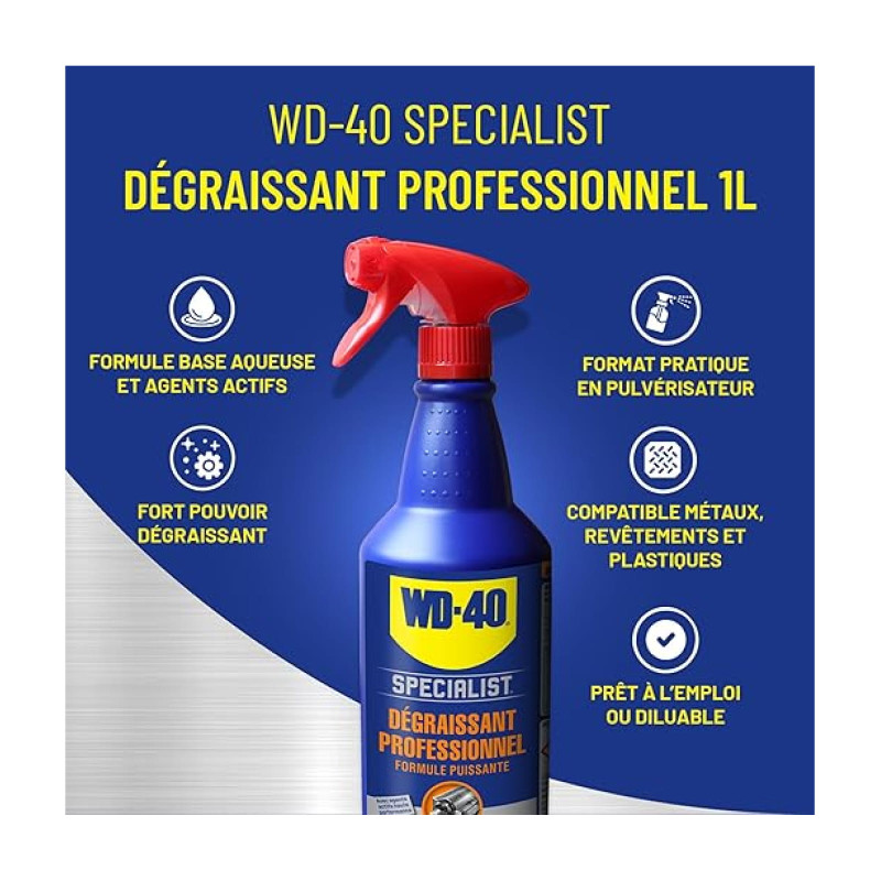 DEGRAISSANT WD-40 PROFESSIONNEL SPRAY DE 1L A BASE AQUEUSE