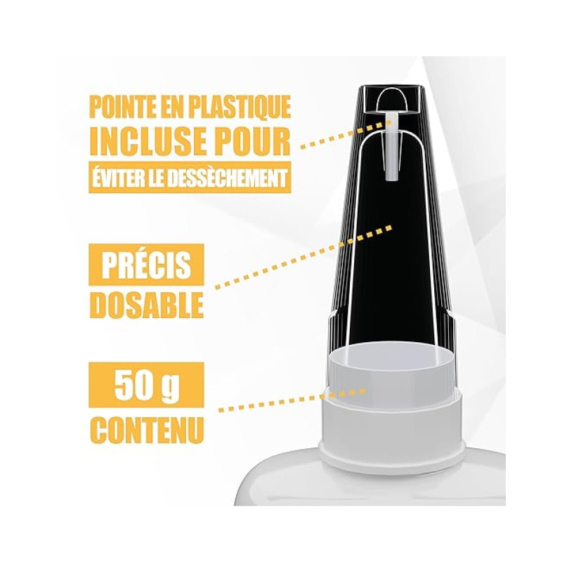 Colle Cyanoacrylate impression 3D extra forte 50g – spéciale PVC