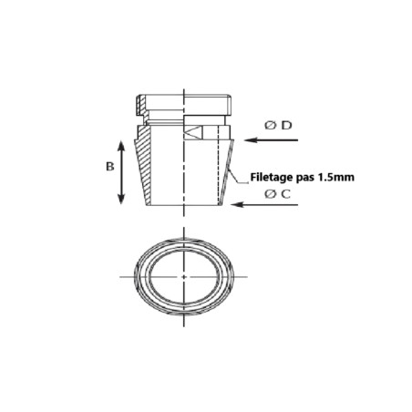 DEBOURBEUR CONIQUE COMPLET 316L CLAMP