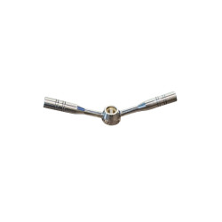 MANETTE EL 2 BRINS INOX M14 INSERT LAITON GRAND MOD. (LTotale 190mm)